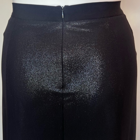 Valentina Vintage BlackSheer Silk with MetallicSilver Slits FullLength MaxiSkirt - Picture 15 of 16